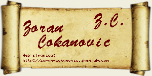 Zoran Čokanović vizit kartica
